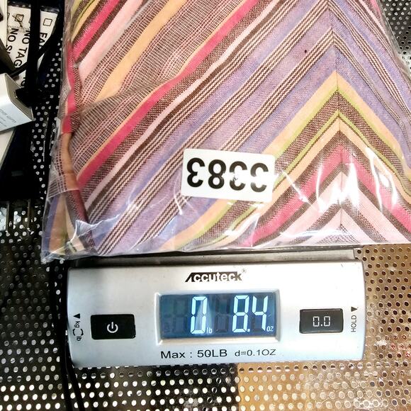 Fantastic Fawn Pastel Multicolor Chevron Midi Ruffle Dress Sleeveless M 3383 - Picture 8 of 8